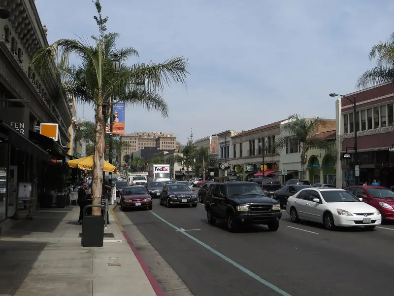 Old Pasadena shopping district in Los Angeles